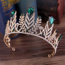 Women Metal Colorful Hair Accessories Headband Ladies Baroque Shiny Rhinestone Headpieces Bridal Wedding Luxury Tiaras Crown 2024 - buy cheap