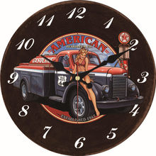 Shabby Chic Sexy Girl Car Design Clocks Home Decor Office Cafe Kitchen Wall Watches Silent Clocks Art Vintage Large Wall Clocks 2024 - buy cheap