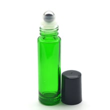 1pcs 10cc Green Roller Glass Bottle Empty Perfume Essential Oil Test Bottle 10ml Stainless Steel Roll-On Vial 2024 - buy cheap