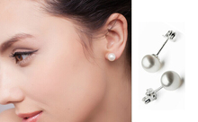 Stud Earrings Unique Natural White round flat  8mm Baroque Pearl S925 Earrings 11817 2024 - buy cheap