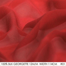 100% Silk Chiffon Georgette 12 momme Pure Silk Fabric 114cm Width For Summer Dress Sewing Material China Red 01 2024 - buy cheap
