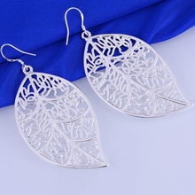 Silver Plated  earrings , Silver Plated fashion jewelry , leafy hollow artistic /cfmakwta dwuamoba LQ-E128 2024 - buy cheap