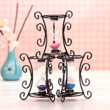 DIY Metal Hourglass Exquisite Bronze Small Hob iron Craft Glass Miniatures Ornaments Multi-color Sand Desktop Decoration Crafts 2024 - buy cheap