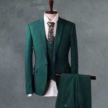 Мужские-зеленые-Свадебные-костюмы-смокинги-Женихи мужские-официальные-пиджак-Брюки-жилет-лучшие-мужские-костюмы мужские-зеленые-Свадебные-костюмы-смокинги-Женихи мужские-форма 2024 - купить недорого