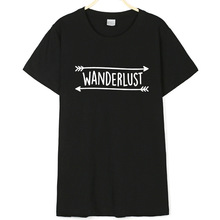 Модная футболка Wanderlust, женская модная летняя одежда instagram, футболка moletom do tumblr, повседневные топы 2024 - купить недорого