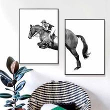 HAOCHU Horseback Riding Equestrian Canvas Painting For Living Room Home Decor Painting Print Poster Simple Nordic Wall Picture 2024 - buy cheap