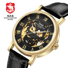 shark brand For men full automatic mechanical watch Tourbillon Luxury Belt made of leather Man Automatic Skeleton Business Watch 2024 - buy cheap