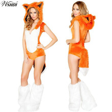Cute Animal Fox Costumes Halloween Party Outfit Adult Women Animal Cosplay Costume Sexy Fox Jumpsuits +Foot Straps 2024 - buy cheap