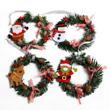 2018 NEW Christmas Wreath Wood Christmas Decor For Home Santa Snowman Grand Tree Christmas Gift Xmas Ornament Pendant Navidad 2024 - buy cheap