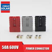 600V 50A Grey Red SB50 Plug Connector Double Pole copper Contacts T handle Anti Dust Cover Bus Car RV solar quickly connect 2024 - buy cheap