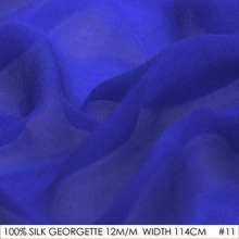 Tela de seda pura Georgette de gasa, 12 momme, 114cm de ancho, camisas y vestidos, telas de costura, Royal Blue11, 100% 2024 - compra barato