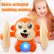 Детский голосовой контроль, подвижная маленькая обезьянка, игрушка для ходьбы, Поющая игра для мозга, ползающие электрические игрушки BM88 2024 - купить недорого