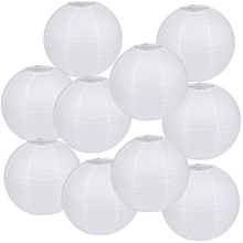 10 pacotes de lanternas de papel, lâmpadas japonesas redondas para suspensão de bolas, lanternas de papel brancas, para aniversários, casamentos, festas de natal 2024 - compre barato