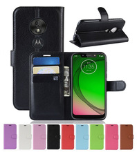 Funda para Moto G7 Play, carcasa de cuero PU para Motorola Moto G7 Power Play G7Power XT1952 XT1955 2024 - compra barato