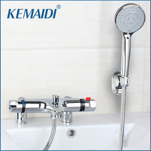 KEMAIDI  Brass Bathroom Thermostatic Faucets Deck Mounted Washroom Shower Valve Exposed Install Mixer Tap Thermostatic Valve 2024 - buy cheap