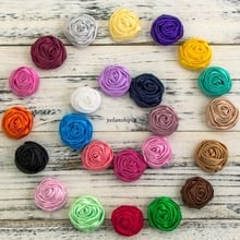 10pcs/lot 5cm 20colors Hair Clips Handmade Rolled Soft Satin Rose Flowers Artifcial Solid DIY Fabric Flowers For DIY Headband 2024 - buy cheap