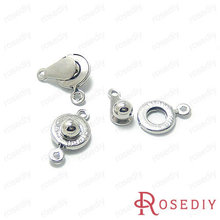Wholesale 9mm Imitation Rhodium Round Iron Snap Clasps Diy Jewelry Findings Accessories 50 pieces(JM4594) 2024 - buy cheap