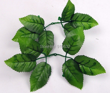 300 piezas de hojas de Rosa Artificial verde para ramo guirnalda corona tapa decoración artesanía DIY 2024 - compra barato