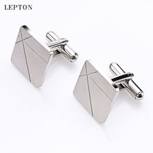 Lepton square brush cufflinks for mens shirt Cuffs suit clasp Clamp clip men stainless steel business cuff links Relojes gemelos 2024 - buy cheap