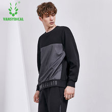 Vansydical Winter Sports Sweater Men's Fitness Running Tops Warm Fleece Long Sleeve Spliced Elastic Workout Pullovers 2024 - buy cheap