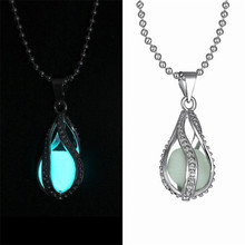 1 PCS HOT Fashion Couple The Little Mermaid's Teardrop Glow in Dark Pendant Necklace Glowing Necklace Halloween Christmas Gifts 2024 - buy cheap