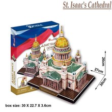 3d papel jigsaw catedral de santo isaac da rússia construção igreja arquitetura artesanato diy puzzle brinquedos educativos para crianças 2024 - compre barato