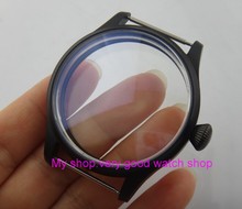 44MM 316L stainless steel watch case with Plating black fit 6497/6498 Mechanical Hand Wind movement 12-8a 2024 - buy cheap