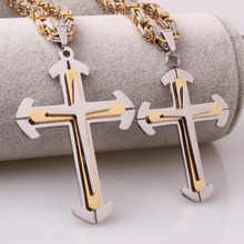 Big/Small Choose! Hiphop Punk Stainless Steel Cross Jesus Crucifix Men Women Pendant Necklace Byzantine Chain New Design 18-40'' 2024 - buy cheap