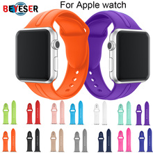 Soft Silicone Sports Watchband For Apple Watch Series 5/4/3/2/1 38mm 42mm Rubber Strap For i watch Bands 40mm 44mm belt Bracelet 2024 - buy cheap