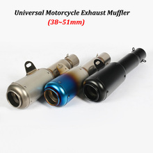 38 51 51mm universal silenciador do escape da motocicleta modificado moto tubo de cauda para r6 YZF-R6 honda cbf190r ninja 650 er6n z650 er6f 2024 - compre barato