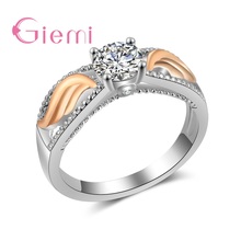 Super Shinning Cubic Zirconia Store Finger Rings With Solid Rose Gold Color Crystal Jewelry For Women Bridal Engagement 2024 - buy cheap