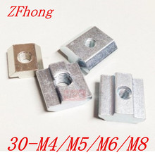 10 pces 30-m4/m4/m5/m6 t que desliza o bloco m4 m5 m6 m8 da porca para 3030 acessórios de alumínio revestidos zinco da placa do perfil de alumínio 2024 - compre barato