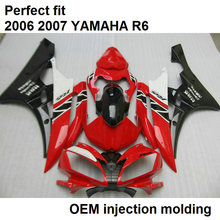 Motorcycle unpainted bodywork fairing kit for Yamaha YZF R6 2006 2007 red black fairings set YZFR6 06 07 BN14 2024 - buy cheap