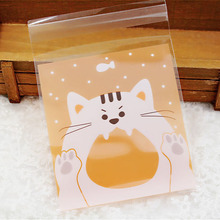 50Pcs/Lot Cartoon Animal Pattern Baking Biscuit Bags Candy Snack Self-Sticking Bag Wedding Party Gift Packing Supplies 10*10+3CM 2024 - buy cheap