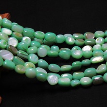 Wholesale Gravel Natural Shell 5-8 mm  Beads  For Jewelry Making Dye Light Green  Stone Straight Hole DIY Bracelet Necklace 15'' 2024 - buy cheap