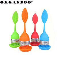 ORGANBOO 1PC Sweet Leaf Silicone Tea Infuser Strainer Drop Tray Tea Balls Tea Tools Coffee Filter Cooking Tools 2024 - buy cheap