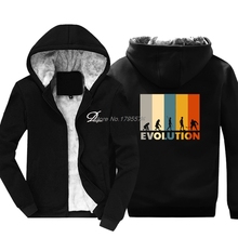 Mankind Evolution Ice Hockeyer Hoodie 80s Vintage Retro Funny Clothing Casual Thicken Sweatshirts Hip Hop Jackets Tops 2024 - buy cheap