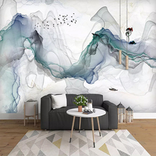 Custom Photo Wallpaper Mural Papel De Parede 3D Abstract Ink Mountain Water Landscape Art Wall Painting Living Room Decoration 2024 - buy cheap