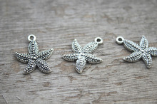 15pcs Starfish Charms, Antique Tibetan Silver Tone Starfish Charms Pendant 23x19mm 2024 - buy cheap