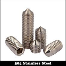 M3 M3*8 M3x8 M3*10 M3x10 M3*12 M3x12 304 Stainless Steel 304ss DIN914 Inner Hexagon Socket Allen Head Grub Cone Point Set Screw 2024 - buy cheap