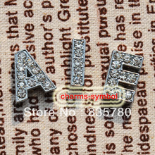 130PCS 10MM Clear Rhinestone Slide Letters Collar Charms 2024 - buy cheap