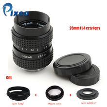 Pixco-lente de TV de 25mm f/1,4 CC, cubierta de lente, anillo Macro, adaptador de montaje C a cámara para Nikon1 M4/3/para Pentax Q Nex para Fuji fx 2024 - compra barato