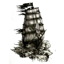 Черная жемчужина пиратский корабль водостойкие Временные татуировки harajuku мужские поддельные татуировки ручной работы наклейка хна тату рукав 2024 - купить недорого