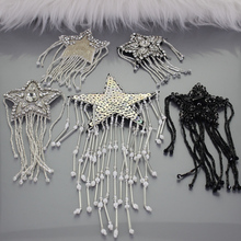 Beaded Rhinestones Star Fringe Fabric Patches Applique Embellishment Sew on Badges for Bags Clothes Accessories B122 2024 - buy cheap