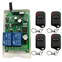 Interruptor com controle remoto sem fio, módulo de receptor e relé rf de 2 canais dc12v 24v 36v 48v 2 ch + transmissor rf 315 433 mhz