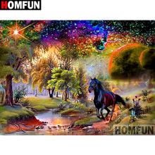 HOMFUN Full Square/Round Drill 5D DIY Diamond Painting "Horse scenery" Embroidery Cross Stitch 5D Home Decor A17032 2024 - buy cheap