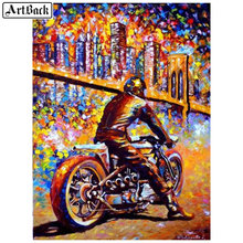 Ponte de pintura diamante 5d cor de motocicleta pintura a óleo inteiramente quadrada broca diamante mosaico redondo diamante bordado decoração 2024 - compre barato