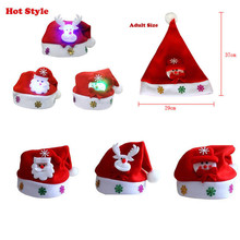 Hot Adult LED Christmas Lighting Hat Santa Claus Reindeer Snowman Xmas Gifts Cap Night Lamp Lighting Decoration 2024 - buy cheap