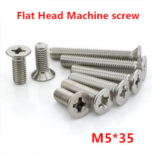 100pcs M5*35 Phillips Flat Head Screw / Cross Reccessed Countersunk Head Machine Screws Stainless Steel 2024 - buy cheap