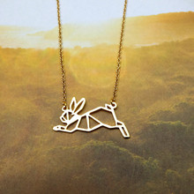 Collar de conejo para correr para mujer, joyería llamativa de Origami, liebre, mascota 2024 - compra barato